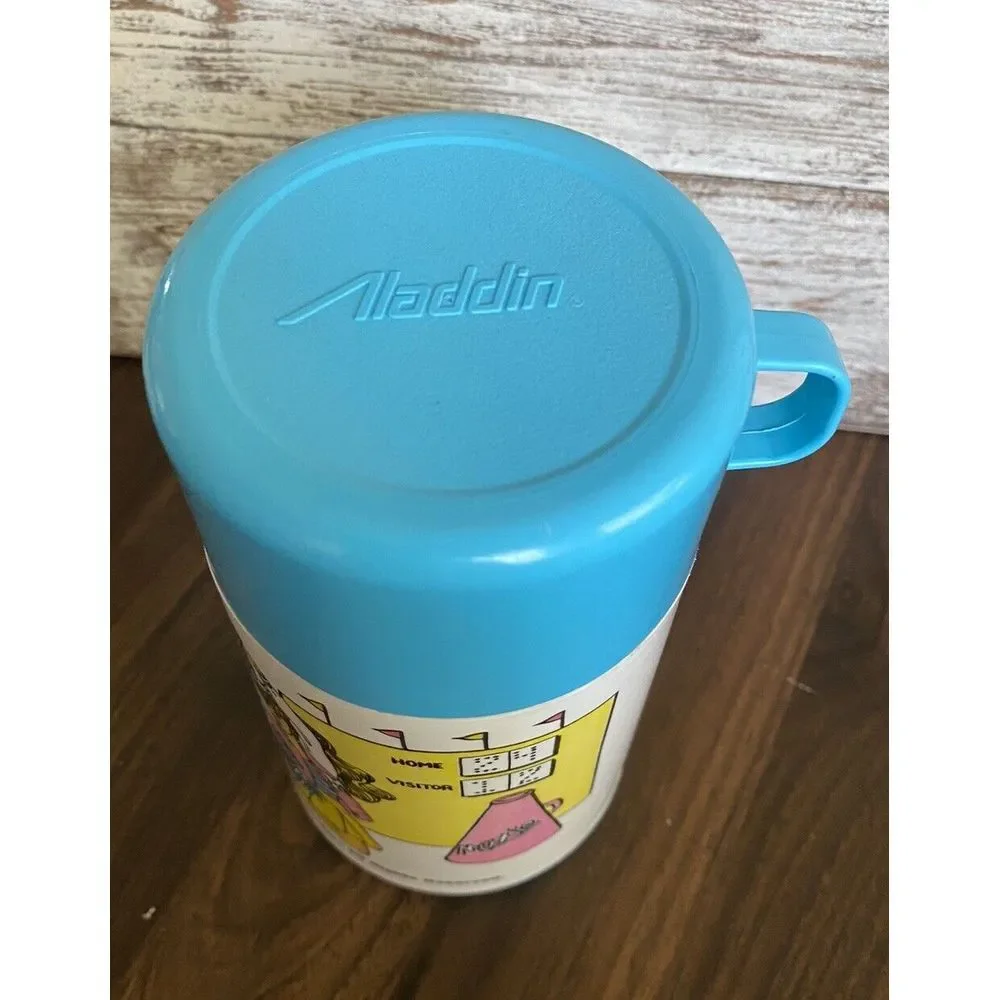 Vintage Maxie Cheerleader Thermos w/ Lid and Cup 1988 Aladdin‎ Fashion Doll Blue